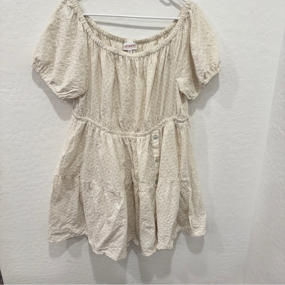 Shyanne Cream Lace Mini Dress Womens XL Western Rodeo